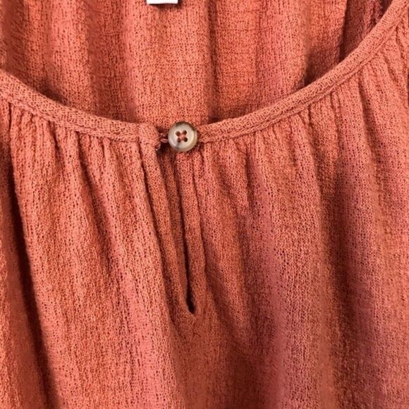 Madewell Texture & Thread Tiered Sleeve Orange Blouse Top XS Boho Cottagecore - Picture 11 of 16